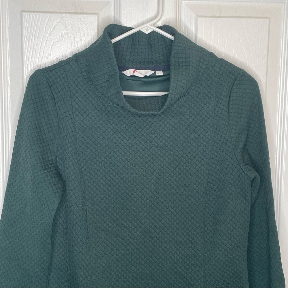 Boden Andrea Jacquard Shift Dress Honeycomb Textured Knit in Forest Green 4R - Picture 3 of 12